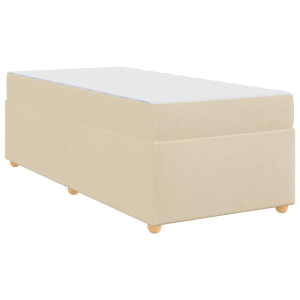 vidaXL Cadre de lit avec matelas Cr&egrave;me 80 x 200 cm tissu