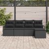 vidaXL Ensemble de Canap&eacute;s avec coussin 5 pcs Noir polyrotin