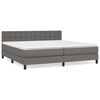 vidaXL Sommier &agrave; lattes de lit avec matelas Gris 200x200 cm Similicuir