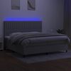 vidaXL Sommier &agrave; lattes de lit et matelas et LED Gris clair 200x200 cm