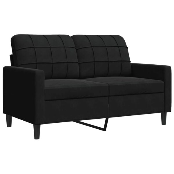 vidaXL Canap&eacute; &agrave; 2 places Noir 120 cm Velours
