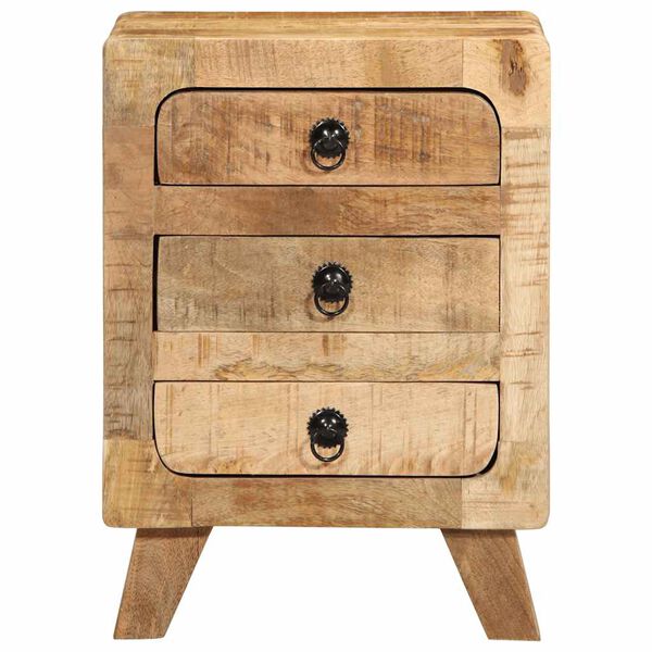 vidaXL Table de chevet 37x32x50 cm bois de manguier massif brut