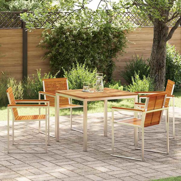 vidaXL EnsembledeRepasdeJardin 5 pcs AcaciaMassif