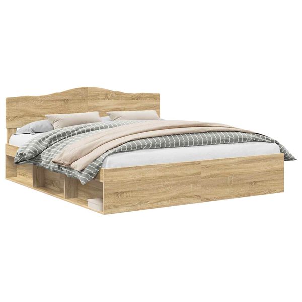 vidaXL Cadre de lit Sonoma 180 x 200 cm Bois de pin massif