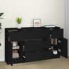 vidaXL Ensemble de buffets 3 pcs Noir Bois d'ing&eacute;nierie