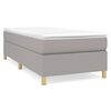 vidaXL Sommier &agrave; lattes de lit avec matelas Gris clair 90x200 cm Tissu