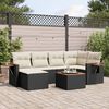 vidaXL Salon de jardin 7 pcs avec coussins noir r&eacute;sine tress&eacute;e
