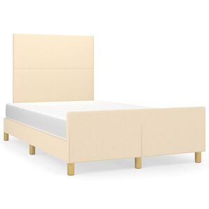 vidaXL Cadre de lit sans matelas cr&egrave;me 120x200 cm tissu