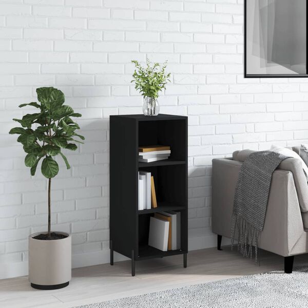 vidaXL Buffet noir 34,5x32,5x90 cm bois d'ingénierie