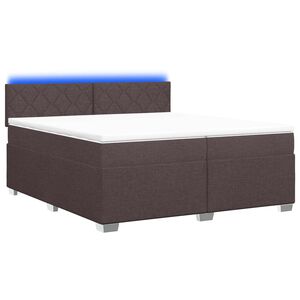 vidaXL Lit de box spring avec matelas et LED Marron fonc&eacute; 200 x 200 cm