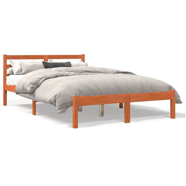 vidaXL Cadre de lit sans matelas cire marron 150x200cm bois pin massif