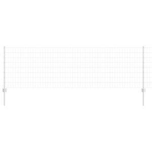 vidaXL Cl&ocirc;ture Euro avec poteau 25 x 0,8 m Acier galvanis&eacute; Argent&eacute;