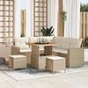 vidaXL Ensemble de canap&eacute; de jardin 8 pcs Beige polyrotin