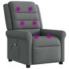 vidaXL Fauteuil inclinable de massage en tissu gris foncé