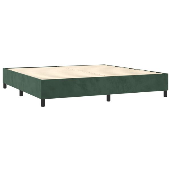 vidaXL Sommier &agrave; lattes de lit et matelas Vert fonc&eacute; 200x200cm Velours