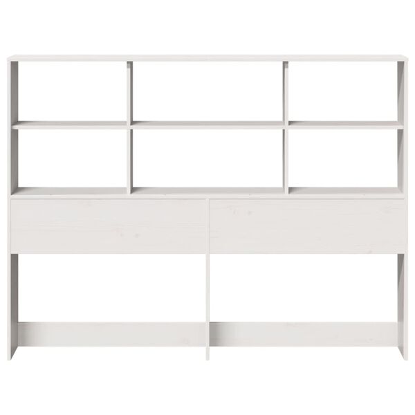 vidaXL T&ecirc;te de lit avec rangement blanc 160 cm bois massif de pin