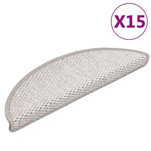 vidaXL Tapis d'escalier autocollants aspect sisal 15 pcs 56x17x3 cm