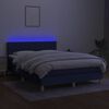 vidaXL Sommier &agrave; lattes de lit avec matelas LED Bleu 140x200 cm Tissu
