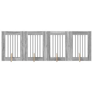vidaXL Portillon pour chien avec supports 4 pcs Sonoma gris 60 x 80 cm