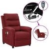 vidaXL Fauteuil &eacute;lectrique de massage Bordeaux Tissu