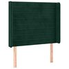 vidaXL T&ecirc;te de lit avec oreilles Vert fonc&eacute; 93x16x118/128 cm Velours