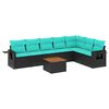 vidaXL Ensemble de canap&eacute; de jardin 8 pcs avec coussins noir r&eacute;sine tress&eacute;e