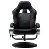 vidaXL Fauteuil de massage avec repose-pied noir similicuir