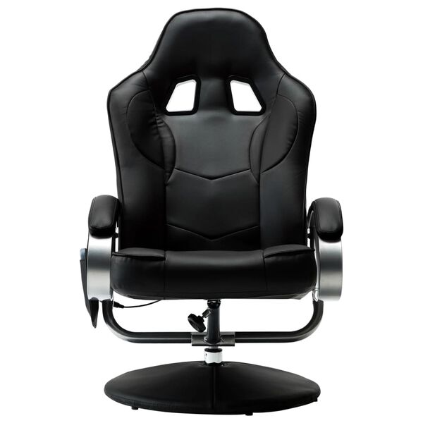 vidaXL Fauteuil de massage avec repose-pied noir similicuir