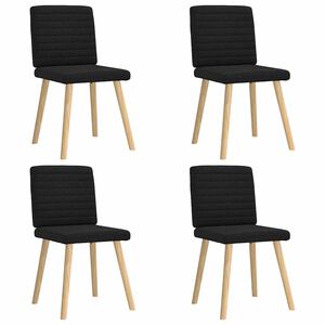 vidaXL Chaises &agrave; manger lot de 4 noir tissu