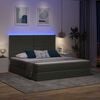 vidaXL Lit avec rangement et LED Gris fonc&eacute; 160 x 200 cm Polyester