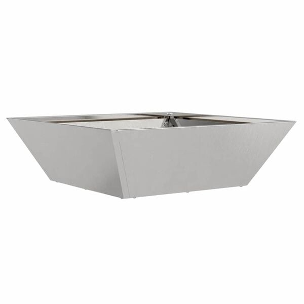 vidaXL Cache-pot de jardin Argent 50 x 50 x 15 cm Acier inoxydable