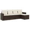 vidaXL Salon de jardin avec coussins 5 pcs marron r&eacute;sine tress&eacute;e