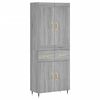 vidaXL Buffet haut Sonoma gris 69,5x34x180 cm Bois d'ing&eacute;nierie