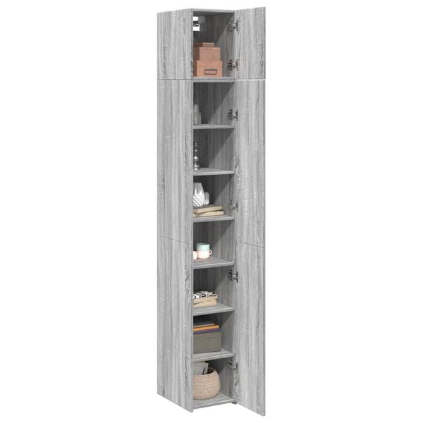 vidaXL Armoire de rangement mince sonoma gris 30x42,5x225 cm