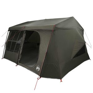 vidaXL Tente familiale avec auvent imperm&eacute;able 9 personne Vert arm&eacute;e