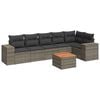 vidaXL Salon de jardin avec coussins 7 pcs gris r&eacute;sine tress&eacute;e