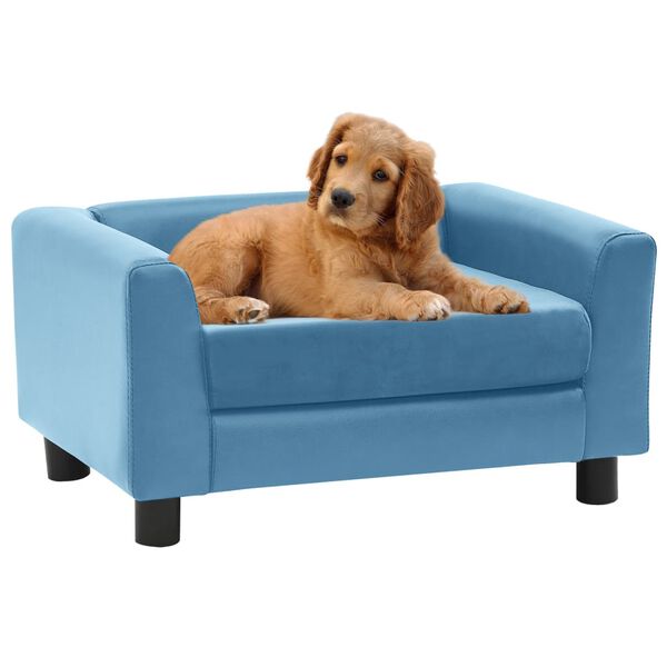 vidaXL Canap&eacute; pour chien Turquoise 60x43x30 cm Peluche et similicuir
