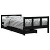 vidaXL Cadre de lit d'enfants tiroirs noir 90x190cm bois de pin massif