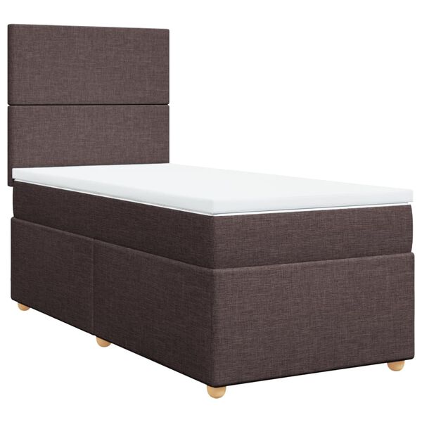 vidaXL Sommier &agrave; lattes de lit avec matelas Marron fonc&eacute; 80x200 cm