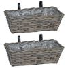vidaXL Panier &agrave; jardini&egrave;re suspendu 2 pcs Gris 48 x 22 x 15 cm