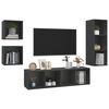 vidaXL Ensemble de meuble TV 4 pcs Gris Bois d'ingénierie