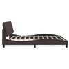 vidaXL Cadre de lit sans matelas marron fonc&eacute; 200x200 cm tissu