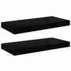 vidaXL &Eacute;tag&egrave;re murale flottante 2 pcs Noir brillant 50x23x3,8 cm MDF