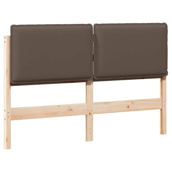 vidaXL T&ecirc;te de lit capitonn&eacute;e Gris Naturel et Clair 160 cm Pin massif