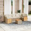 vidaXL Salon de jardin avec coussins 8 pcs beige r&eacute;sine tress&eacute;e