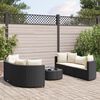 vidaXL Salon de jardin 7 pcs avec coussins noir résine tressée