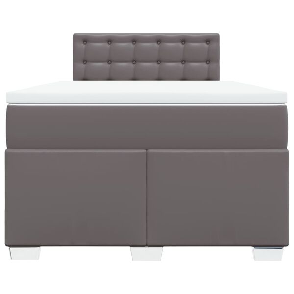 vidaXL Sommier &agrave; lattes de lit avec matelas Gris 120x200 cm Similicuir
