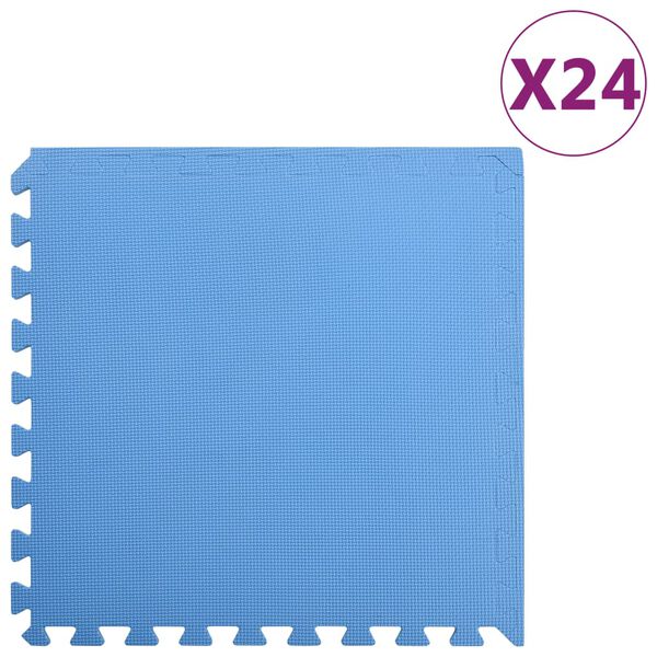 vidaXL Tapis de sol 24 pcs 8,64㎡ Mousse EVA Bleu
