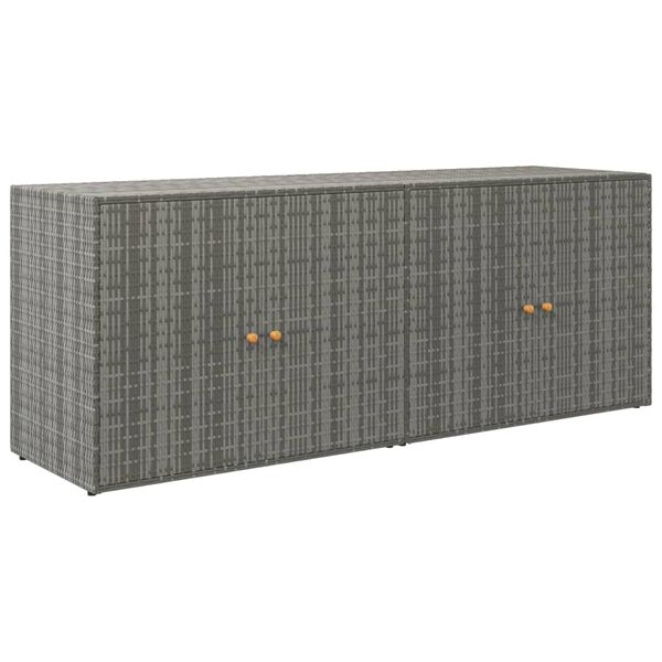 vidaXL Armoire de rangement jardin Gris 198x55,5x80 cm Résine tressée