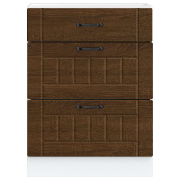 vidaXL Armoire de cuisine Lucca ch&ecirc;ne marron bois ing&eacute;nierie